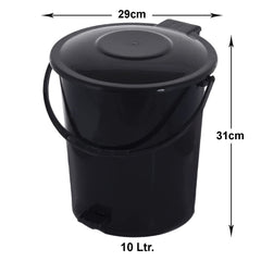 Kuber Industries Pedal Dustbin|Plastic Pedal Dustbin|Kitchen Waste Paper Bin|Dustbin For Bedroom|10 Liter Dustbin|Pack of 2 (Multicolor)
