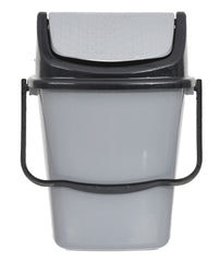 Heart Home Plastic Dustbin, Trashbin, Wastebin For Kitchen, Bathroom, Office Use With Swing Lid With Handle, 7 Liter- Pack of 2 (Grey)-47HH0836