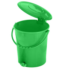 Kuber Industries 2 Pieces Plastic Dustbin Garbage Bin with Handle, 10 Liters (Black & Green)