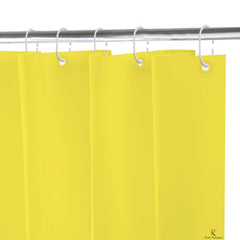 Kuber Industries 2 Pieces PEVA Shower Curtain Liner, Heavy Duty Plastic Shower Curtain with Hooks for Bathroom, Bathtub, 70" x 80", Yellow & White-KUBMART11558, Standard