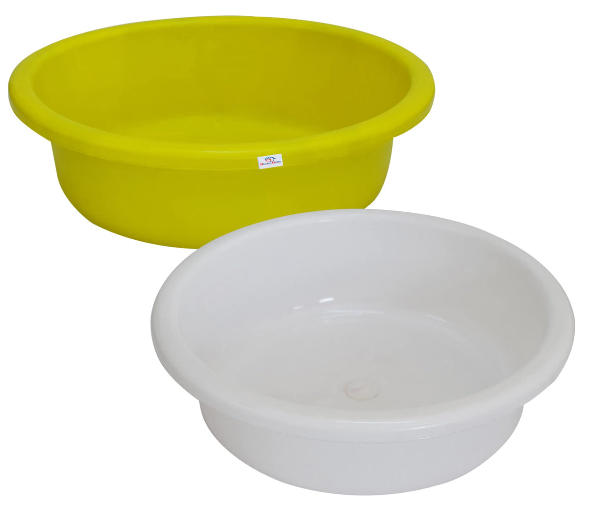 Heart Home Multiuses Plastic Knead Dough Basket/Basin Bowl For Home & Kitchen 6 Ltr- Pack of 2 (Green & White) 52HH3851