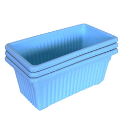 Kuber Industries Rectangular Jupiter Plastic Window Pot|Flower Planter for Home & Balcony,Garden 14 Inches Pack of 3 (Sky Blue)