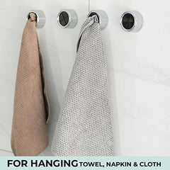 Kuber Industries Cloth Hanger|Wall Mounted Towel Hanger|Multipurpose Cloth & Towel Holder|ABC + PVC Material|Easy Installation|Waterproof|77019|Pack of 4|Black