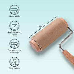 Urbane Home Lint Roller | Wooden Lint Remover for Clothes | Pet Hair Roller | Sticky Lint Remover | 2 Roller + 4 Replacement Rolls -Total 360 Sheets | Pack of 2 | Brown