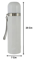 Kuber Industries Insulated Double Wall Stainless Steel Leak Proof BPA Free Water Bottle/Flask, 500ml (White)