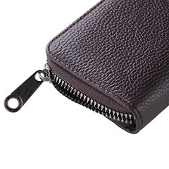 Kuber Industries Wallet for Women/Men | Card Holder for Men & Women | Leather Wallet for ID, Visiting Card, Business Card, ATM Card Holder | Slim Wallet | Zipper Closure, Black