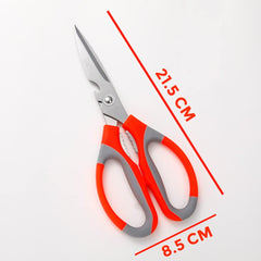 Homestic Multipurpose Kitchen Scissors For Home & Gardening Needs|High Grade Stainless Steel Blades|Precision Ground Edge|K024| Easy Grip Handles With Comfortable Thumb Loops|Orange