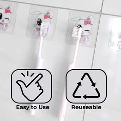 Kuber Industries Hooks For Wall|Durable & Rust-Proof|Self Adhesive Hook|Multipurpose Hooks for Bathroom, Kitchen|Pack of 5|Transparent