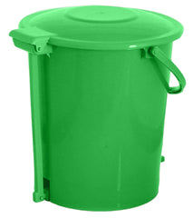 Kuber Industries 2 Pieces Plastic Dustbin Garbage Bin with Handle, 10 Liters (Black & Green)