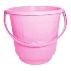 Kuber Industries 2 Pieces Unbreakable Strong Plastic Bathroom Bucket 13 LTR (Green & Pink) -CTKTC37914