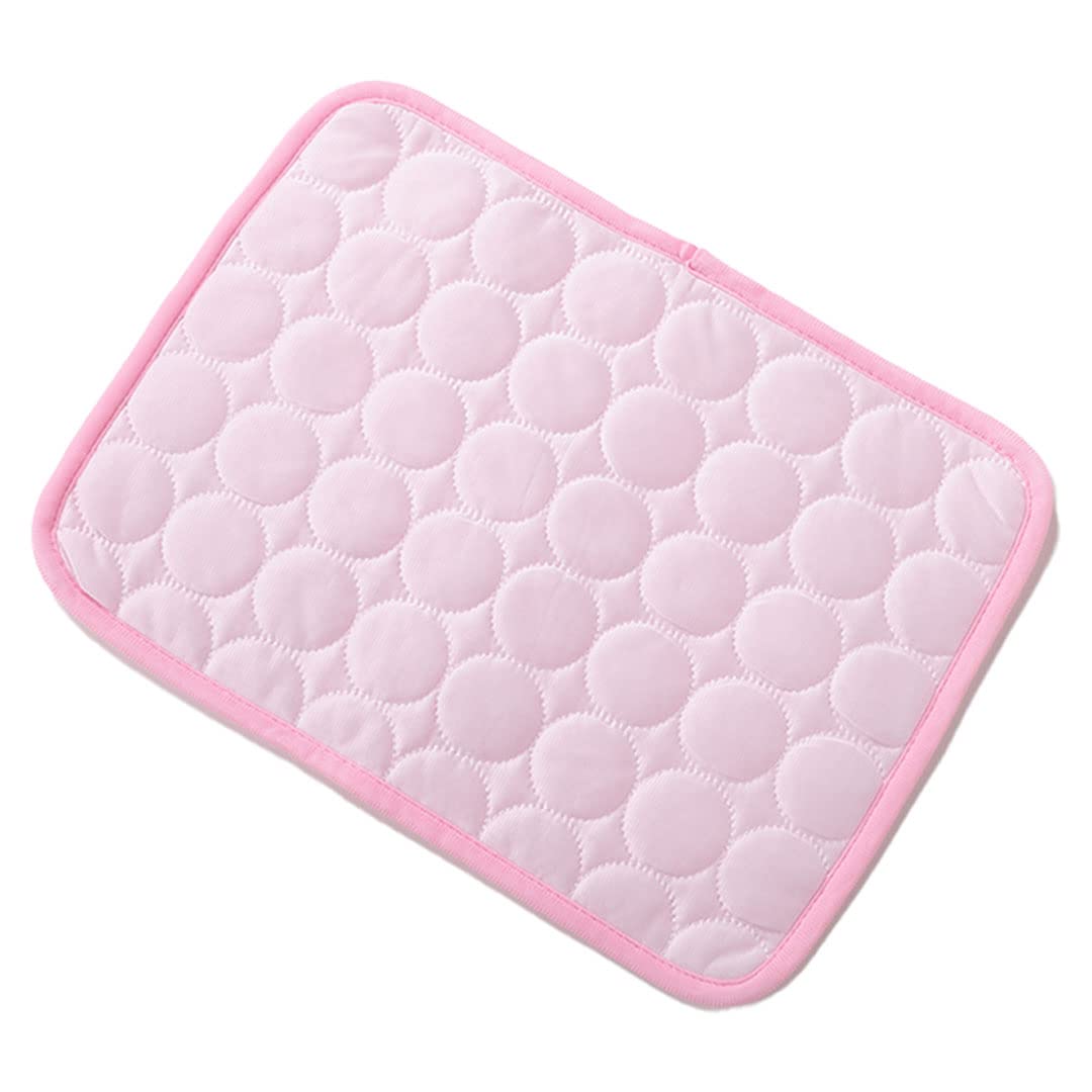 Urbane Home Rectangular Dog & Cat Bed|Premium Cool Ice Silk with Polyester With Bottom Mesh|Multi-Utility Self-Cooling Pad For Dog & Cat|Light-weight & Durable Dog Bed|ZQCJ001P-XL|Pink