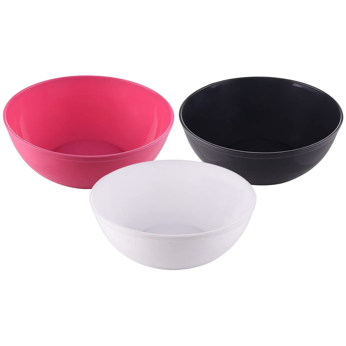 Kuber Industries Bowls|Plastic Dishwasher Safe Bowl|Serving Bowls|Bowls for Kitchen|Microwave Safe Bowls for Salad|Soup|Pasta|2000 ML|Pack of 3 (Multicolor)