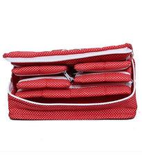 Kuber Industries 13 Piece Cotton Saree Cover and Jewellery Kit, Red