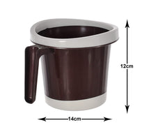 Kuber Industries Plastic Bathroom Mug 1 Litre Pack of 2 (Black & Brown)-46KM0275,Standard