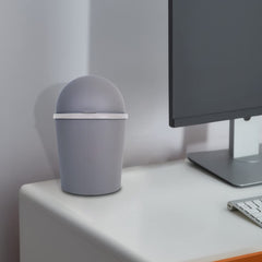 Kuber Industries Table Dustbin|Plastic Swinging Lid Waste Storage Garbage Bin|Desktop Trash Can For Study Table, Office|Pack of 3 (Gray)