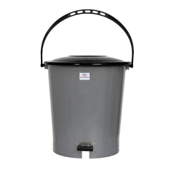 Heart Home Plastic Pedal Dustbin, Trashbin, Wastebin For Kitchen, Bathroom, Office Use With Handle, 5 Liter (Grey & Black)-47HH01018