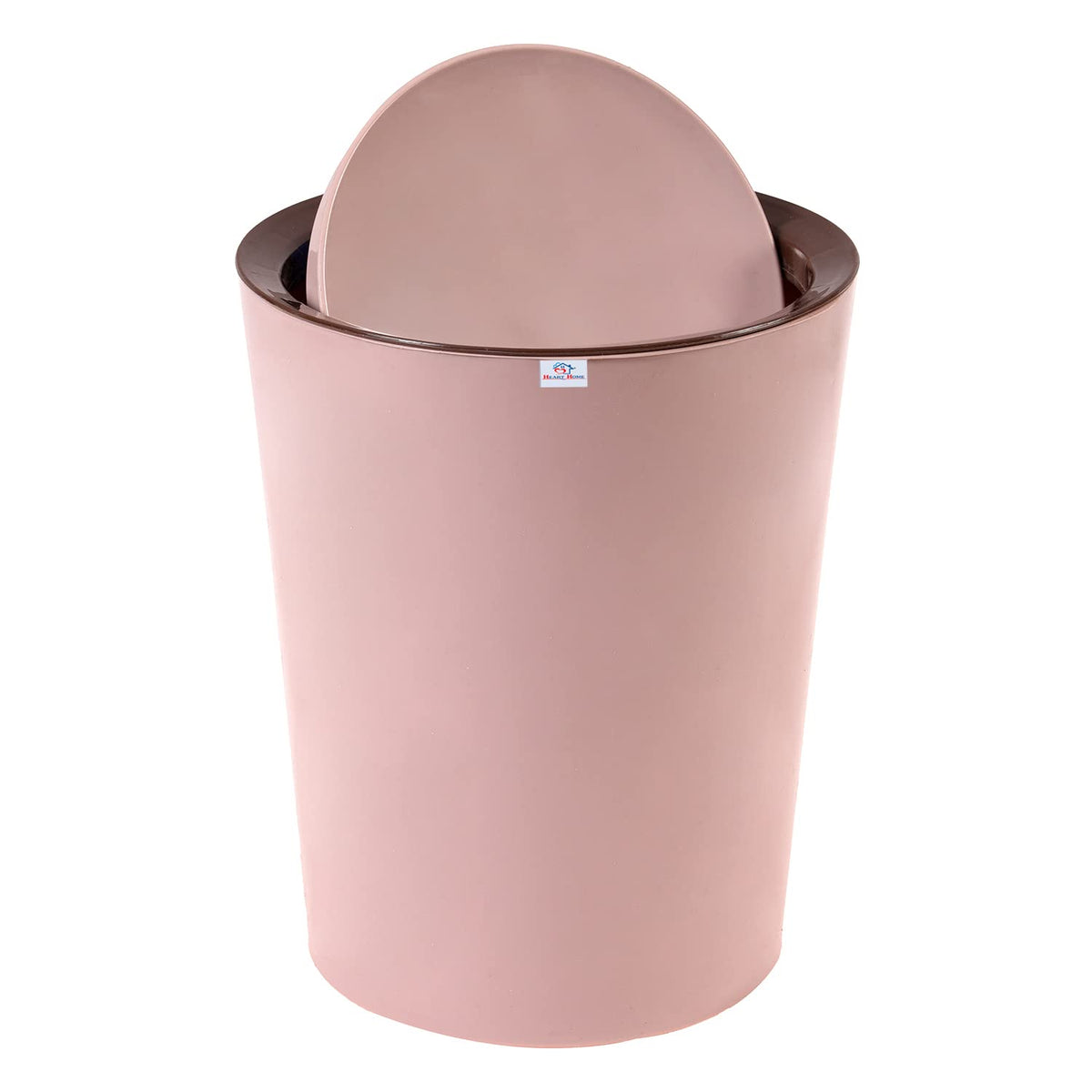 Heart Home Swinging Lid Dustbin|Plastic Garbage Waste Bin|Trash Can for Living Room|Kitchen|Office|6 Litre (Peach)