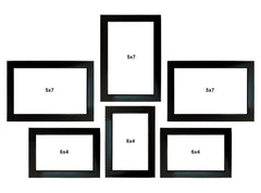 Kuber Industries Collage Photo Frame For Living Room, Wall Set of 6 (Black) Size: 5x7-3 Pc., 4x6-3 Pc.
