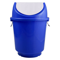 Kuber Industries Swinging Lid Dustbin|Plastic Garbage Waste Bin|Trash Can with Handle for Bathroom|Shop|Office|25 Liter (Blue)
