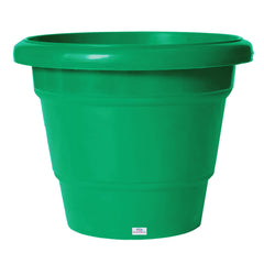 Heart Home Solid 2 Layered Plastic Flower Pot|Gamla for Home Decor,Nursery,Balcony,Garden,8"x 6",Pack of 3 (Green & Red & Black)
