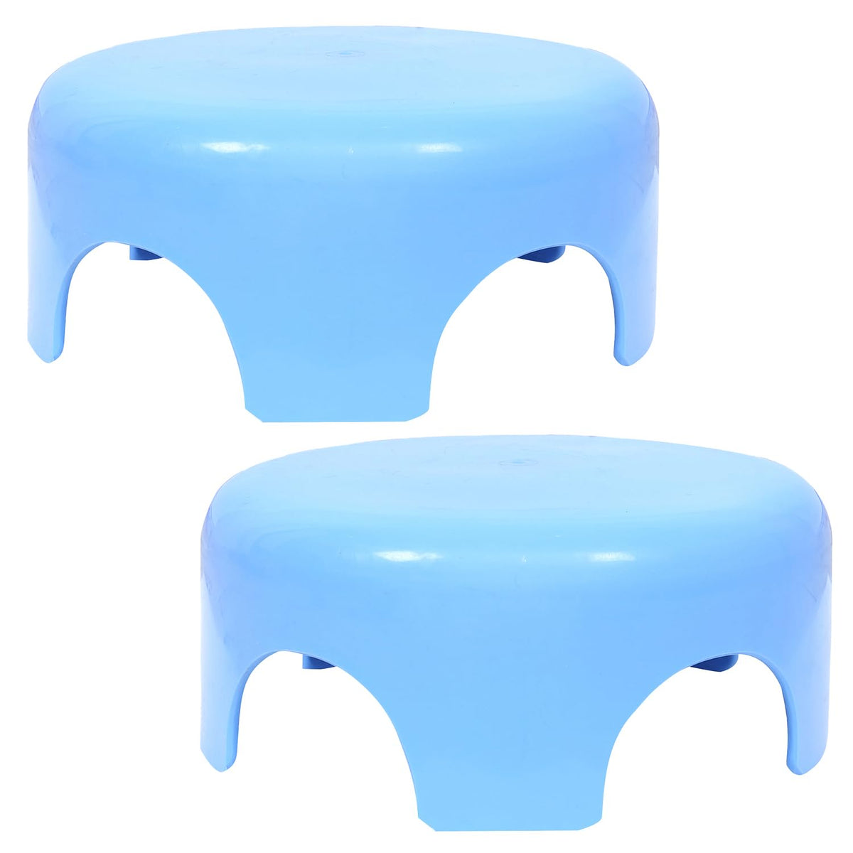 Kuber Industries Bathroom Stool | Plastic Bathroom Stool for Bathing | Bathroom Stool for Senior Citizen | Patla for Toilet | Sumo Stool | Pack of 2 | Sky Blue