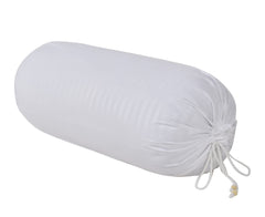 Kuber Industries Linning Design Soft & Luxurious Decorative Cotton Bolster Cover- Set of 4, 16"x32" (White)-44KM0168