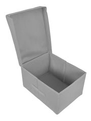 Kuber Industries Disney Mickey Print Non Woven 2 Pieces Fabric Foldable Cloth Storage Wardrobe Organiser Box with Lid, Extra Large (Grey)-KUBMART16315