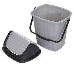 Heart Home Plastic Dustbin, Trashbin, Wastebin For Kitchen, Bathroom, Office Use With Swing Lid With Handle, 7 Liter- Pack of 2 (Grey)-47HH0836
