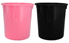 Heart Home Plastic Open Dustbin, Trash Bin, Garbage Bin, Waste Bin, 5Ltr.- Pack of 2 (Black & Pink)-47HH01066