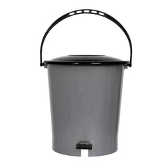 Kuber Industries Step On Pedal Plastic Dustbin/Wastebin With Handle, 5 Liter (Grey & Black)