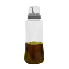 Kuber Industries 600 ML Transparent Olive Oil Dispenser, Oil Container With Stainless Steel Spout- Pack of 2 (Grey)