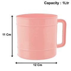 Kuber Industries Plastic Bathroom Mug, 1 Ltr., Pack of 2 (Pink)
