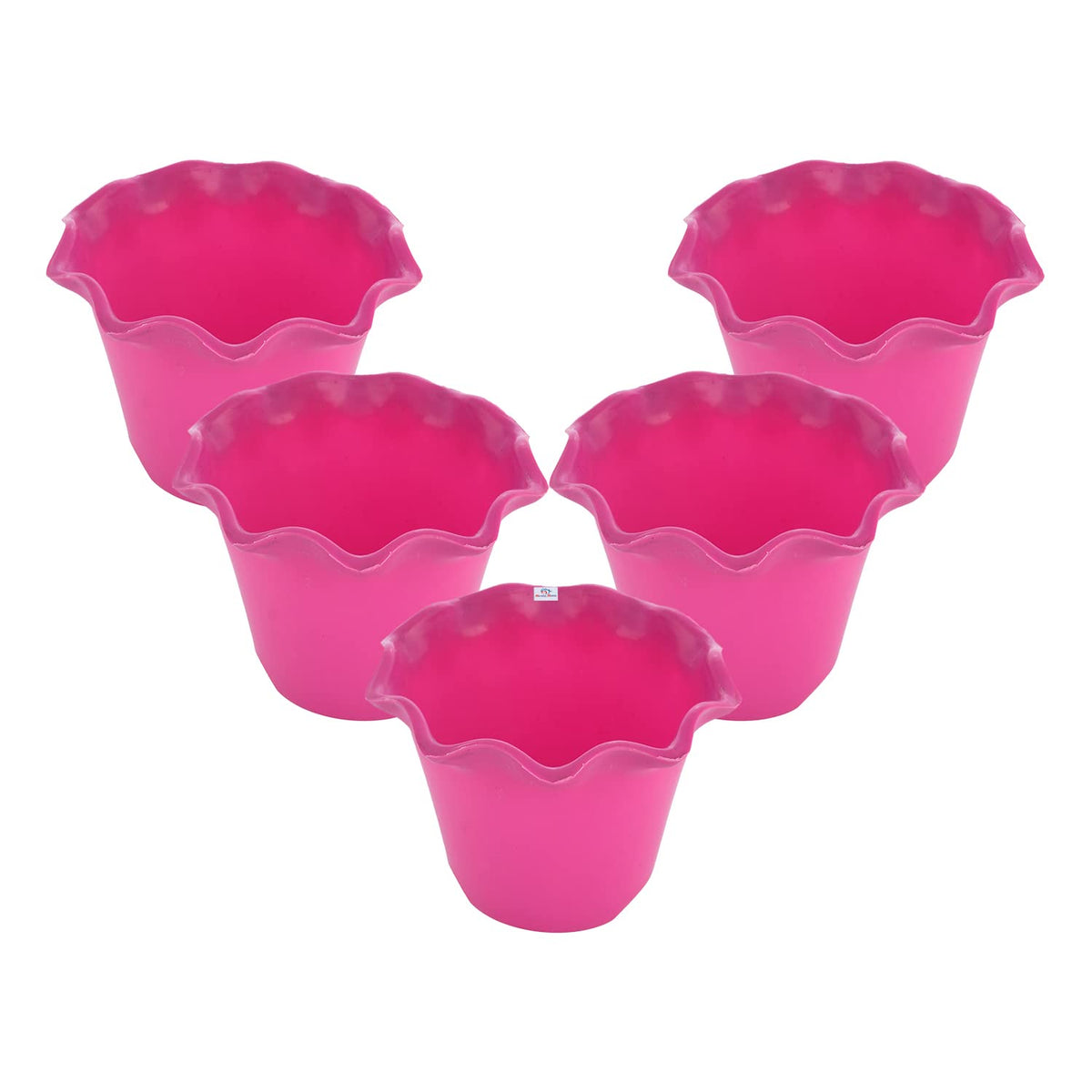 Heart Home Blossom Flower Pot|Durable Plastic Flower Pots|Planters for Home Décor|Garden|Living Room|Balcony|Pack of 5 (Pink)