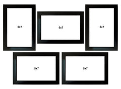 Kuber Industries Collage Photo Frame For Living Room, Wall Set of 5 (Black) Size: 5x7-5 Pc.
