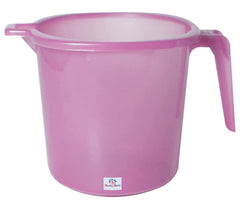 Heart Home Tranasparent Small Multiuses Lightweight, Unbreakable Strong Plastic Bathroom Mug, 1 Litre- Pack of 4 (Pink)-50HH0812