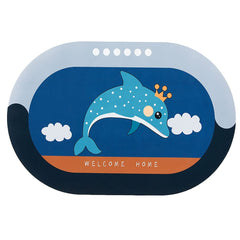 Kuber Industries Stylish Beautiful Dolphin Bathroom Mat, Door Mat, Floor Mat, Bath Mat , Doormat , Bathroom Carpet | Non Slip mat for Bathroom Cushion Mat Super Absorbent Soft Carpet, Quick Dry Dirt Barrier for Home & Office |38 x 58 cm,Multicolor