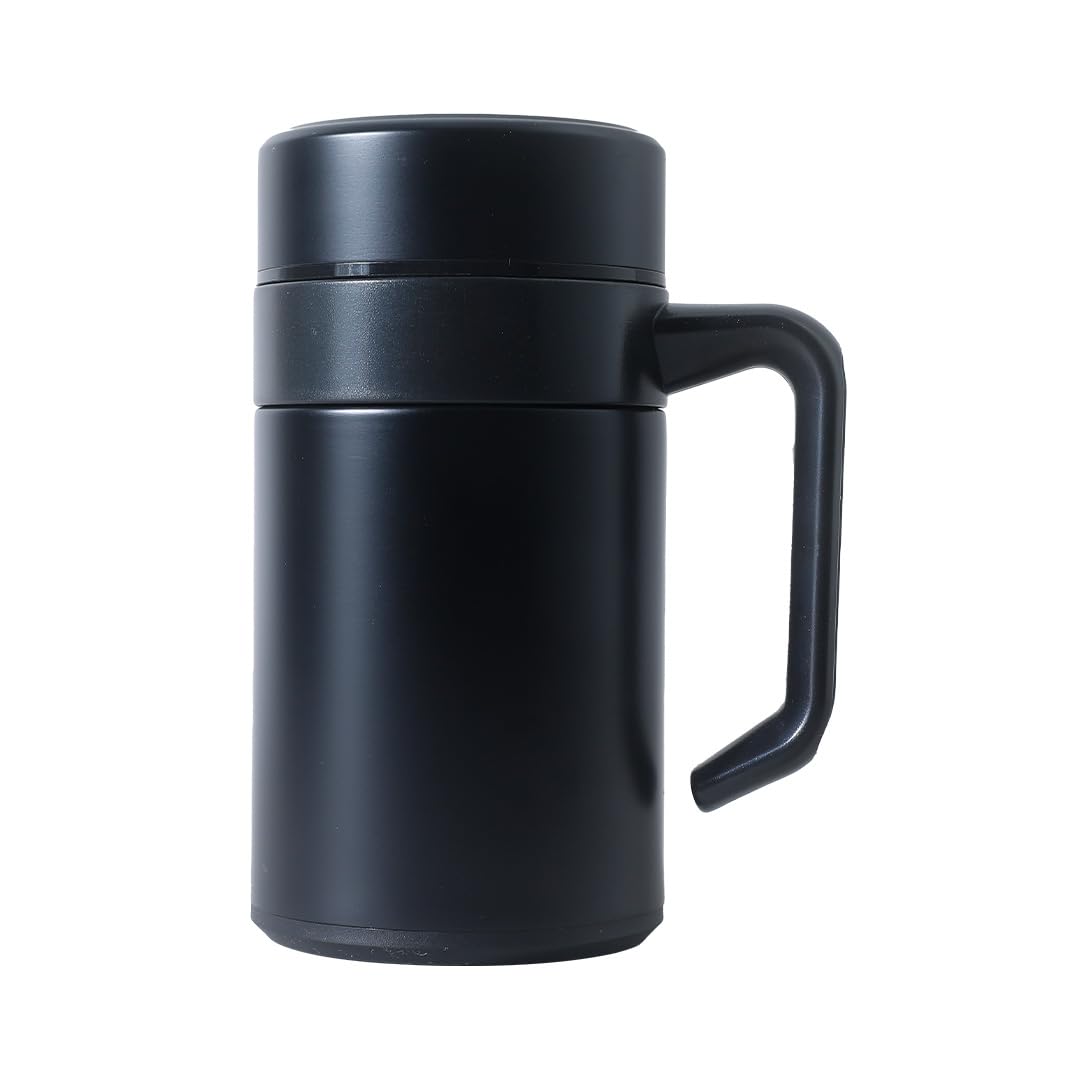 Homestic Stainless Steel Vacuum Insulated Mug with Lid 400 ML (Black)