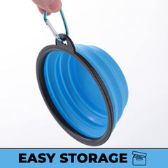 Kuber Industries Dog Food Bowl|Portable & Collapsible Cat & Dog Bowl|Reusable,Durable,Travel-Friendly|Easy to Store Pet Bowls|LS198BL|Blue