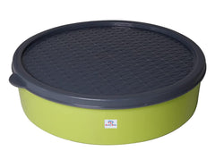 Heart Home Medium Plastic Masala Box with 6 Containers & 1 Spoon- Pack of 2 (Green)-HS43HEARTH25891