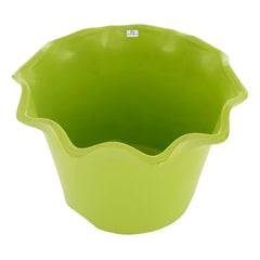 Heart Home Blossom Flower Pot|Durable Plastic Flower Pot|Gamla with Drain Holes for Home Décor|Balcony|Garden|8 Inch (Green)