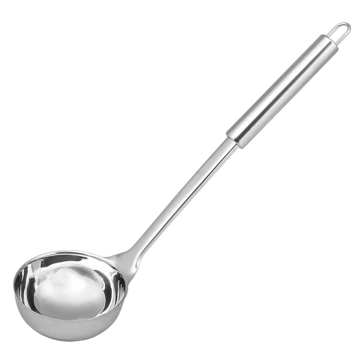 Kuber Industries Ladle|Stainless Steel Serving Chamcha|Nonstick Cooking Ladle|Utensils Cookware Gadgets for Kitchen|9 cm (Silver)