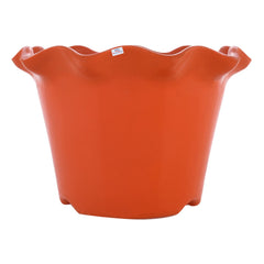 Heart Home Blossom Flower Pot|Durable Plastic Flower Pots|Planters for Home Décor|Garden|Living Room|Balcony|Pack of 5 (Orange)