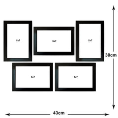 Kuber Industries Collage Photo Frame For Living Room, Wall Set of 5 (Black) Size: 5x7-5 Pc.