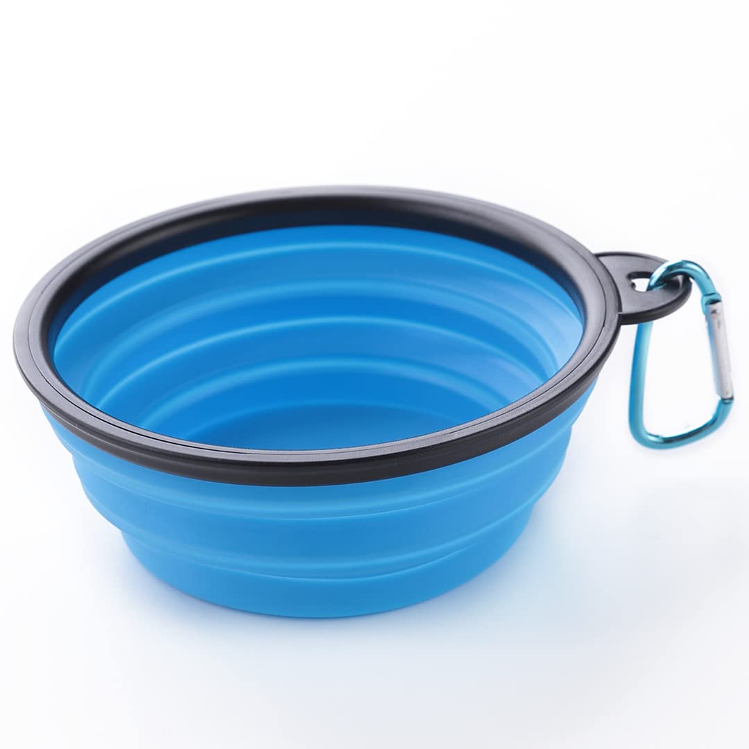 Kuber Industries Dog Food Bowl|Portable & Collapsible Cat & Dog Bowl|Reusable,Durable,Travel-Friendly|Easy to Store Pet Bowls|Perfect Dog Accessories for Indoor & Outdoor Use|LS198BL|Blue