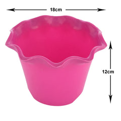 Kuber Industries Blossom Flower Pot|Durable Plastic Flower Pots|Planters for Home Décor|Garden|Living Room|Balcony|Pack of 2 (Pink)