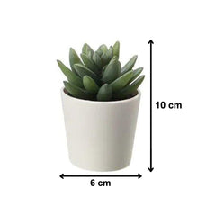 Heart Home Artificial Set of 3 Mini Realistic Fake Plants with Plastic Pots for Home and Office Decoration (Green), Standard (HS39HEARTH023711)