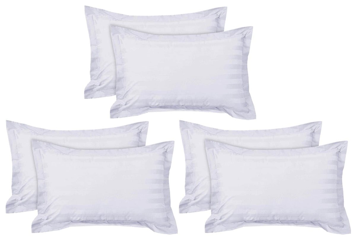 Kuber Industries Lining Design Cotton Pillow Cover- 18x28 Inch, Set of 6 (White)-HS43KUBMART26782