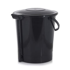Kuber Industries 2 Pieces Plastic Dustbin Garbage Bin with Handle, 10 Liters (Black & Green)