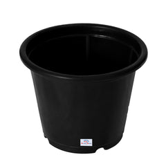 Heart Home Plastic Planters|Gamla|Flower Pots for Garden Nursery Home Décor,8"x6",Pack of 3 (Black)