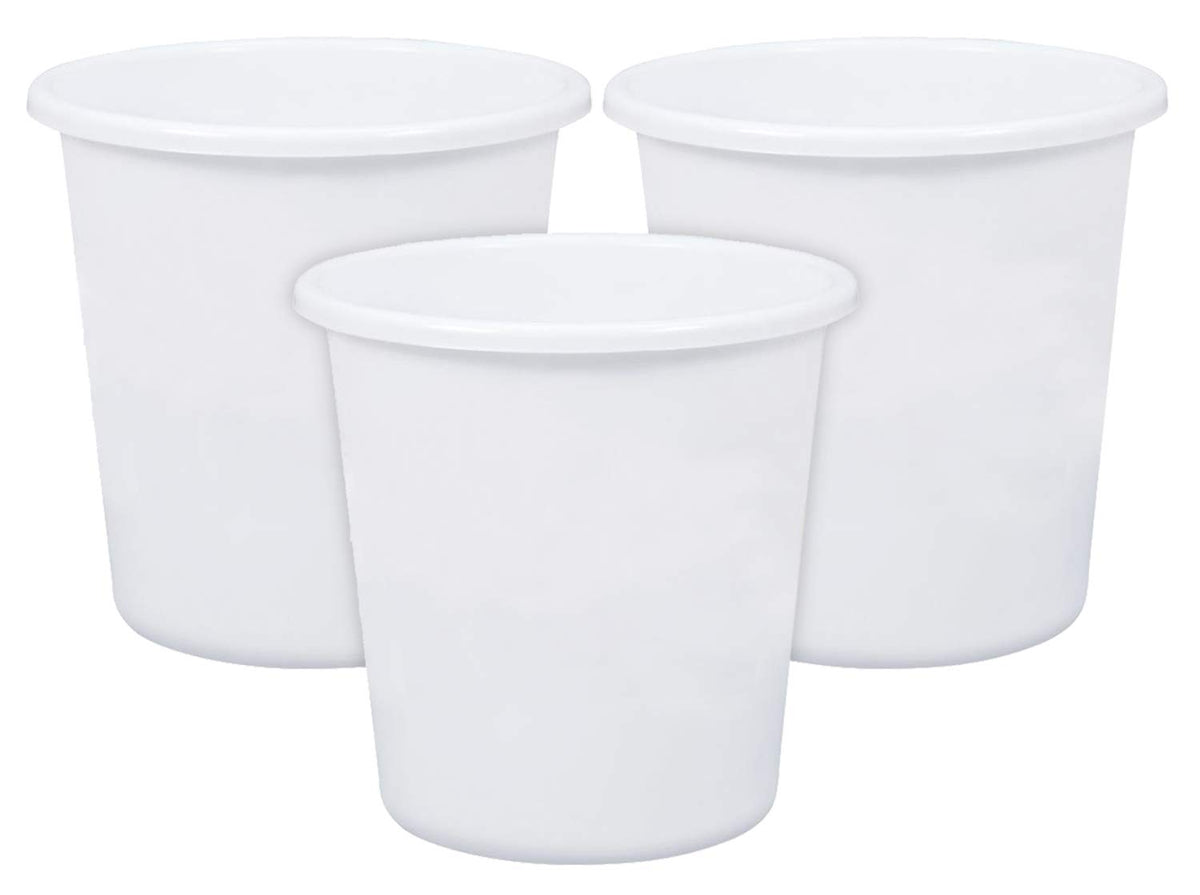 Kuber Industries Plastic 3 Pieces Garbage Waste Dustbin/Recycling Bin for Home, Office, Factory, 5 Liters (White)-KUBMART11745